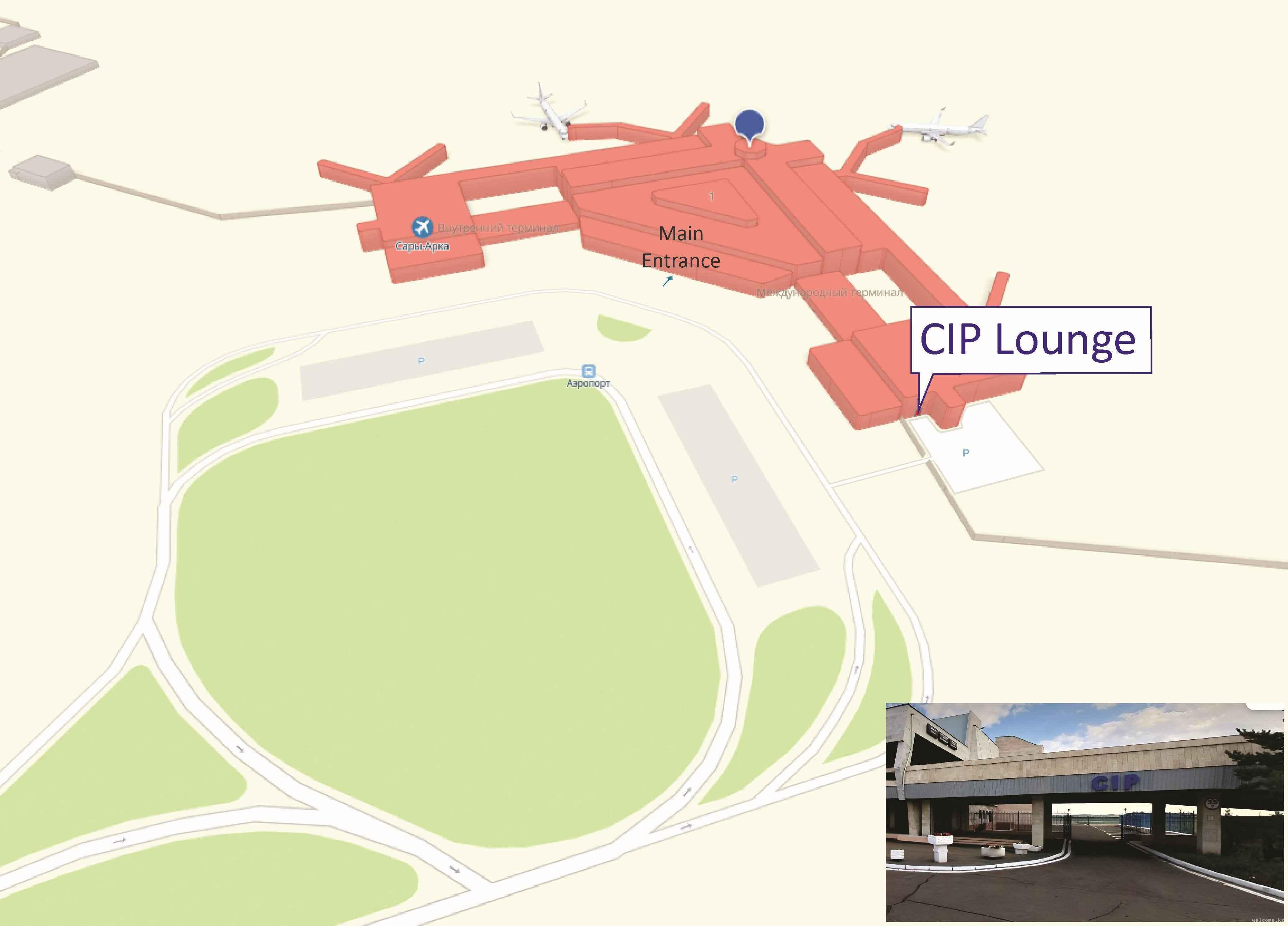 How to find the entrance to the Karaganda Airport CIP lounge